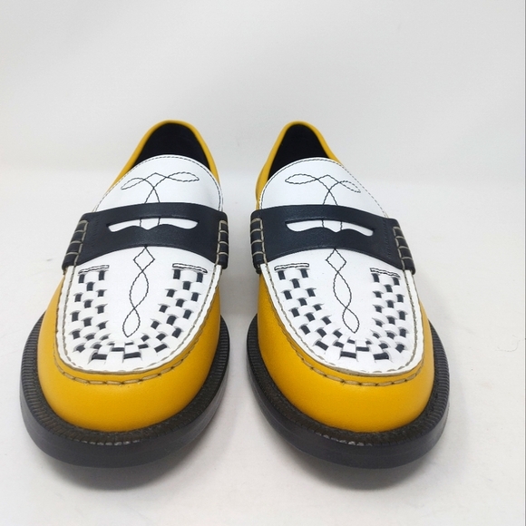 Burberry Woven-Toe Leather Loafers in Saffron Yellow Size 38 - Picture 6 of 15